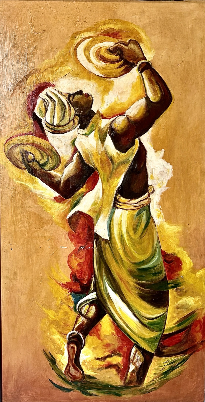 Fire and Passion — an oil painting of a dancer in warm tones
